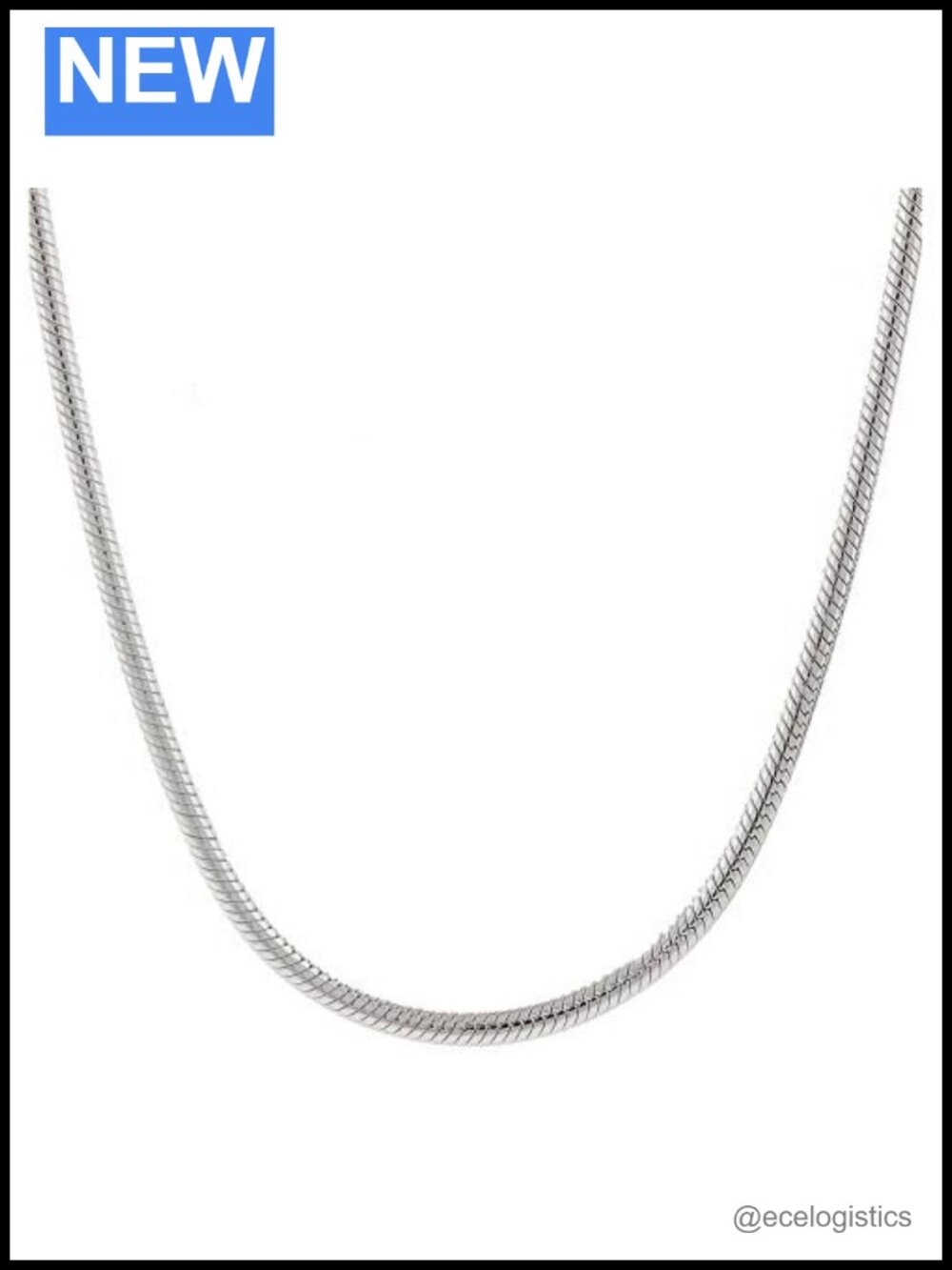 925 Sterling Silver Snake Chain Necklace 3MM Made in Italy